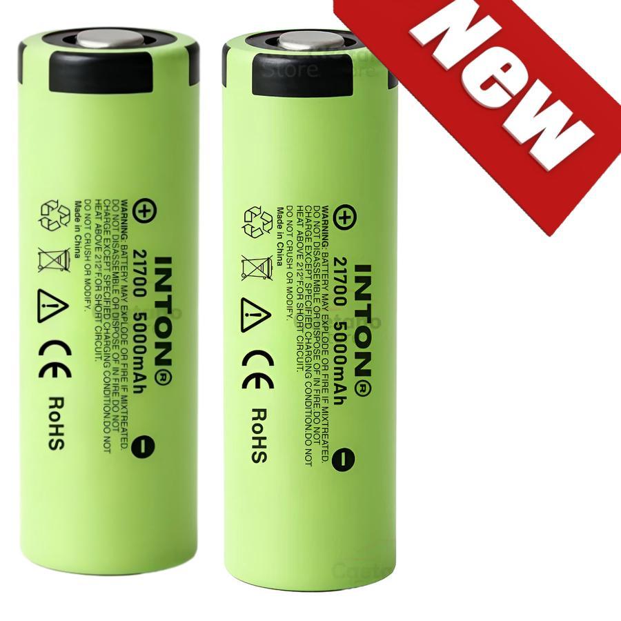 KIT 2 Bateria 21700 Recarregável INTON 5000mAh para Lanternas Táticas Mergulho e Parafusadeira em Oferta na Shopee