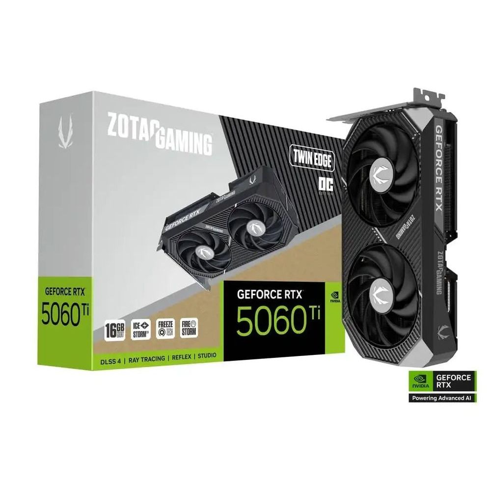 Placa de Vídeo NVIDIA GeForce Zotac Gaming  RTX5060Ti 16GB Twin Edge Oc ZT-B50620H-10M em Oferta na Shopee