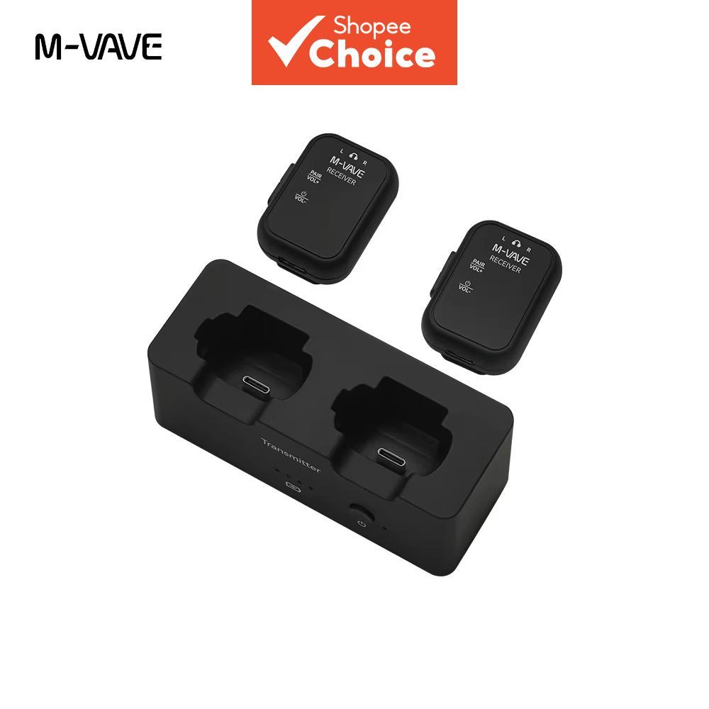 Sistema de Monitoramento Intra-Auricular Sem Fio M-VAVE WP-12 2.4GHz | 1 Transmissor + 2 Receptores | Latência em Oferta na Shopee