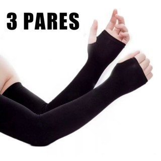 KIT 3 Par Manguito mangote com Dedo Proteção solar UV50+ Corrida Fitness Academia Unissex em Oferta na Shopee