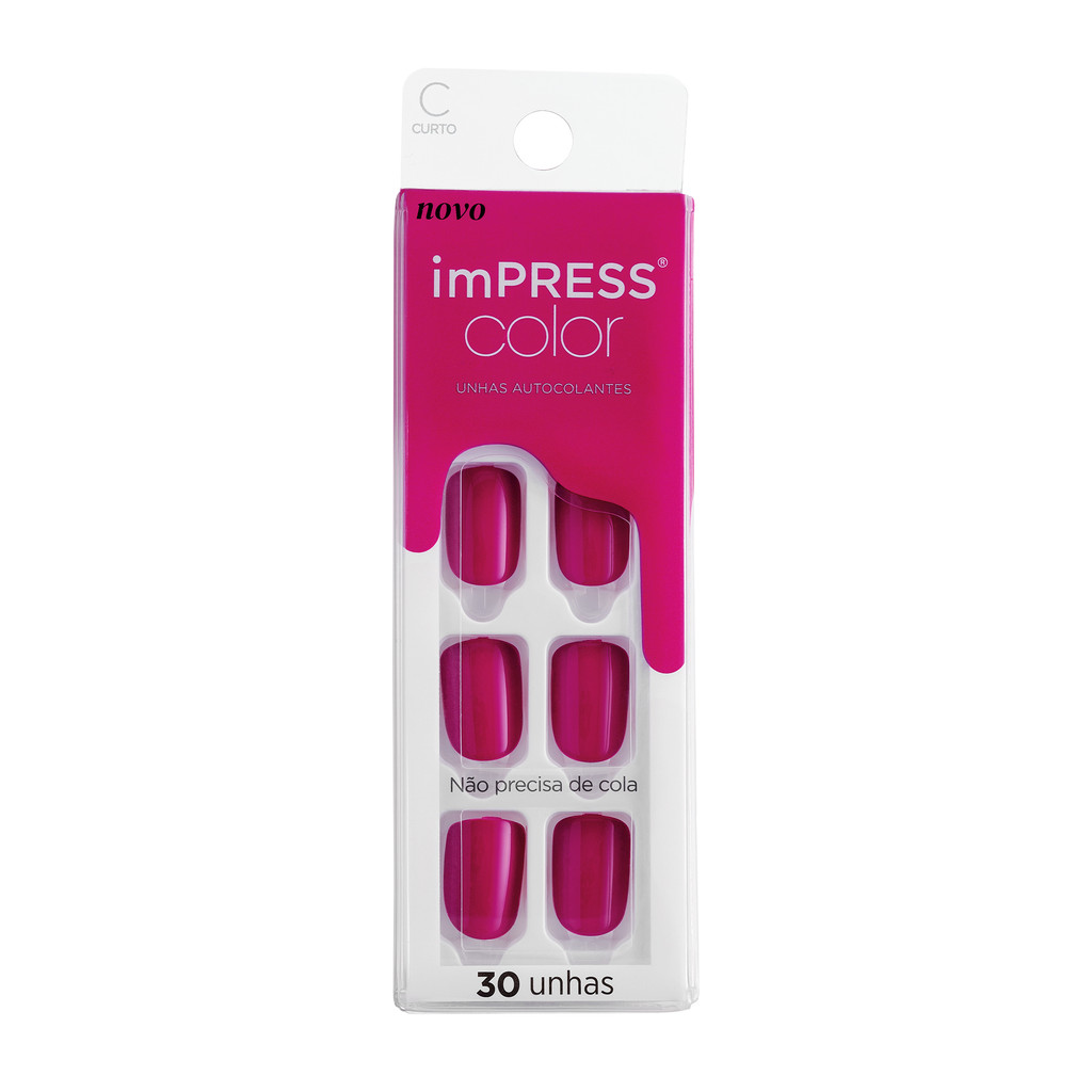 Unha Postiça Autocolante imPRESS Color curta Orchid Festival - Kiss New York em Oferta na Shopee