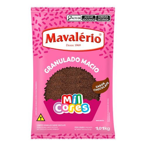 Granulado Macio Sabor Chocolate 1,01kg Mil Cores Mavalério em Oferta na Shopee