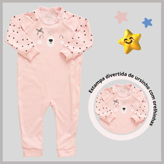 Macacão Suedine De Bebê 100% Algodão Comprido Conforto MP1090-1214-C5 em Oferta na Shopee