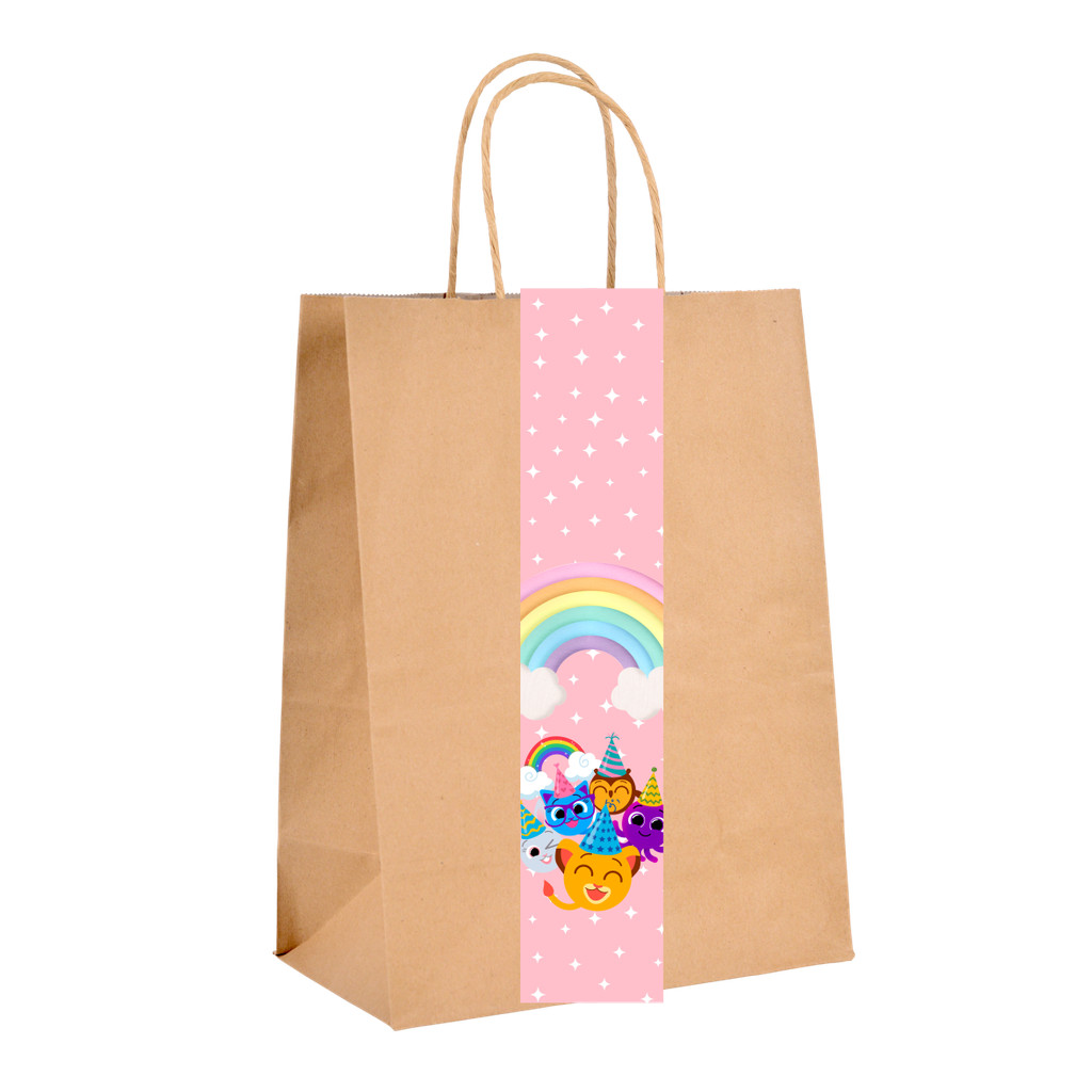 ADESIVO PERSONALIZADO PARA SACOLINHAS KRAFT  LEMBRANCINHAS FESTA  BOLOFOFO MENINA