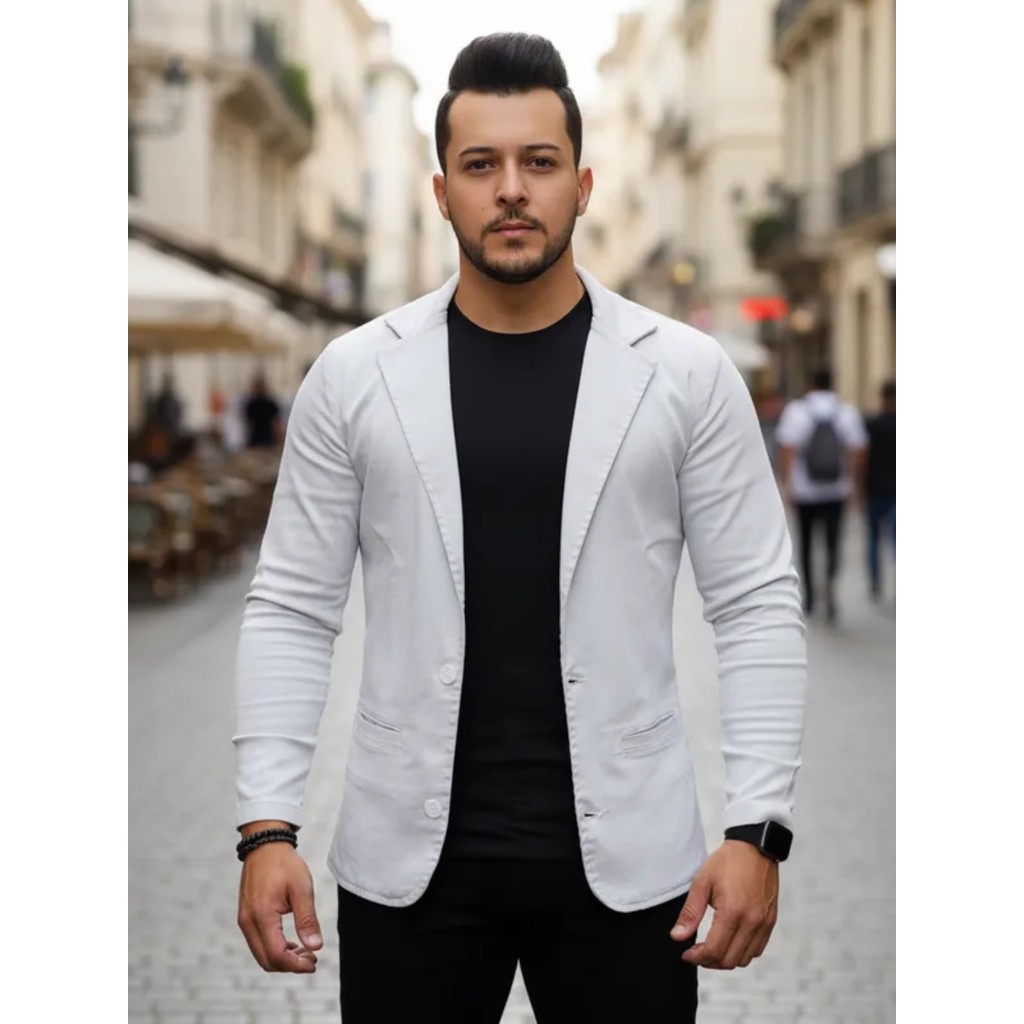 Blazer Masculino Slim 2 Botões (peça Chave P/ Várias Ocasiões) Tamanho do P ao EGG