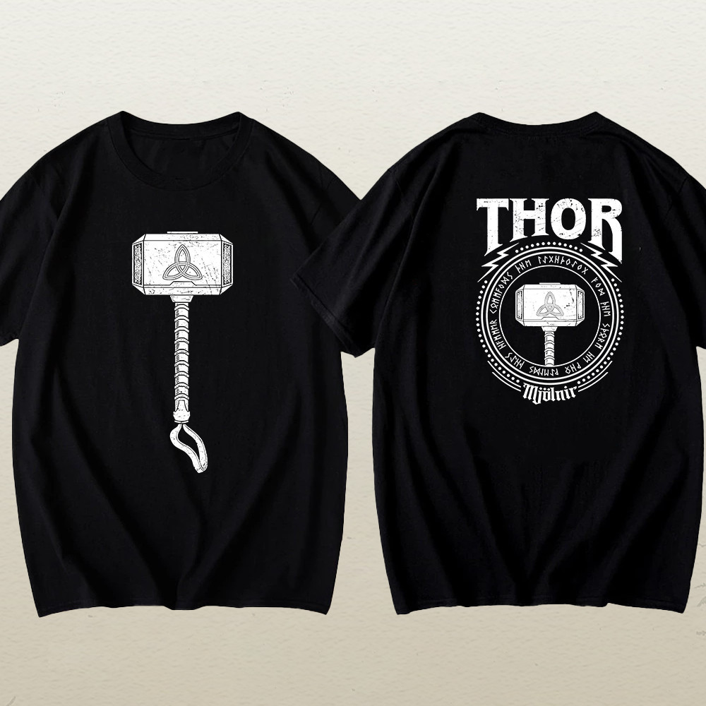 [Camiseta Premium em Algodão Puro]BOW Camiseta Masculina. Estampa de martelo do herói Thor. 100% algodão. Envio em 24 ho