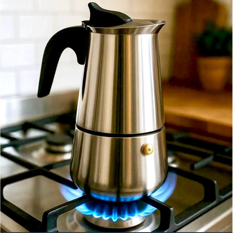 Cafeteira Italiana Inox Xícaras Moka Bule Preparo Café Fogão Filtro Jarra Chaleira Fervedor