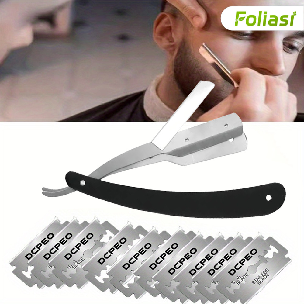 Navalhete Profissional + 10 ou 30 Lâminas: O Kit Essencial para o Barbeiro em Oferta na Shopee