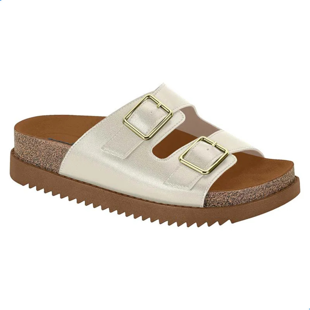 Sandália Moleca Feminino Papete Birken Fivela Flatform  Estilo