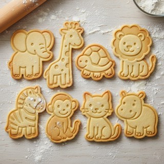 kit 8 cortador/marcador/molde tema safari para biscoitos, pasta americana e outros em Oferta na Shopee