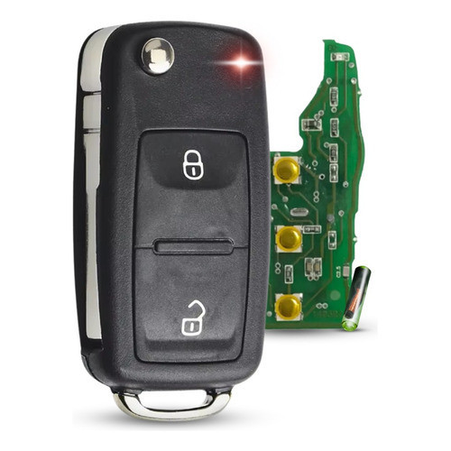 Chave Canivete Volkswagen Completa G6 - 2 Botões + Chip T44 Id48