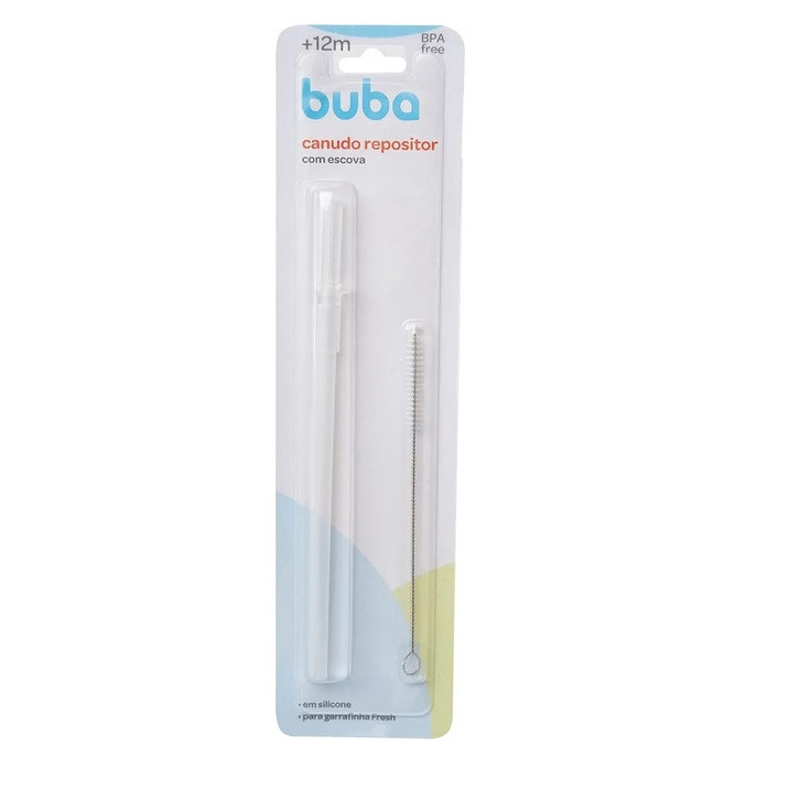 Canudo de Reposição Silicone Buba com Escova – Garrafinha Fresh