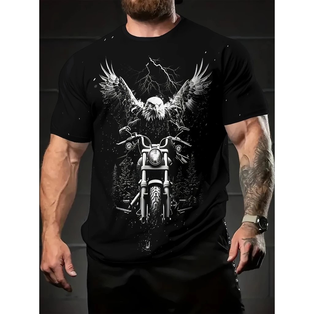 Camiseta Masculina Streetwear Espírito de Liberdade Estampada Lançamento Camiseta 100% Algodão Camisetão - Excelencia