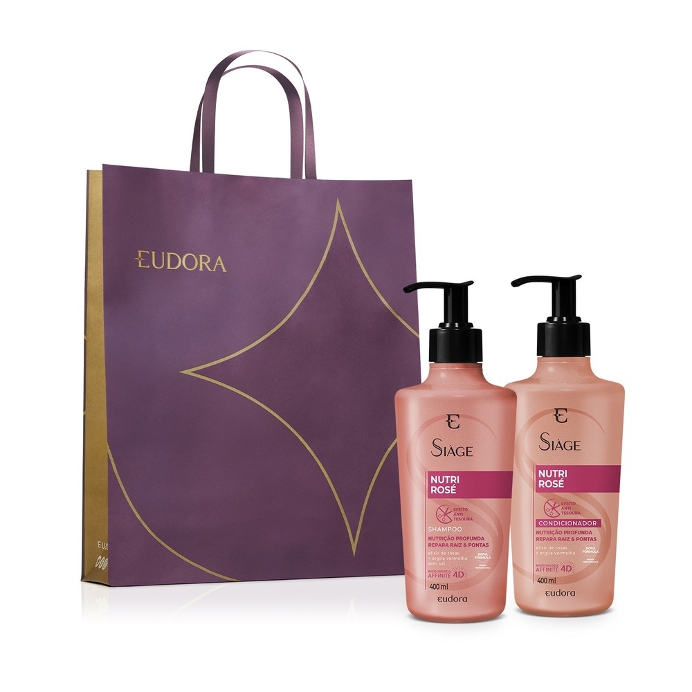 Combo Siàge Nutri Rosé Shampoo 400ml + Condicionador 400ml + Sacola