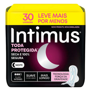 Absorvente Intimus Toda Protegida Noturno Suave com Abas 30 Unidades em Oferta na Shopee