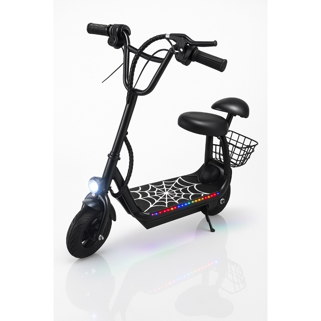 Patinete Elétrico Infantil Homem-Aranha 250W 18km 3 Velocidades Suporta 50kg Autonomia 12km