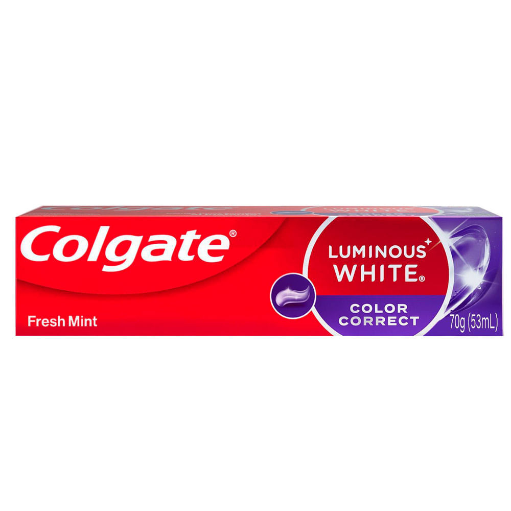 Creme Dental Colgate Luminous White Color Correct Fresh Mint 70g em Oferta na Shopee