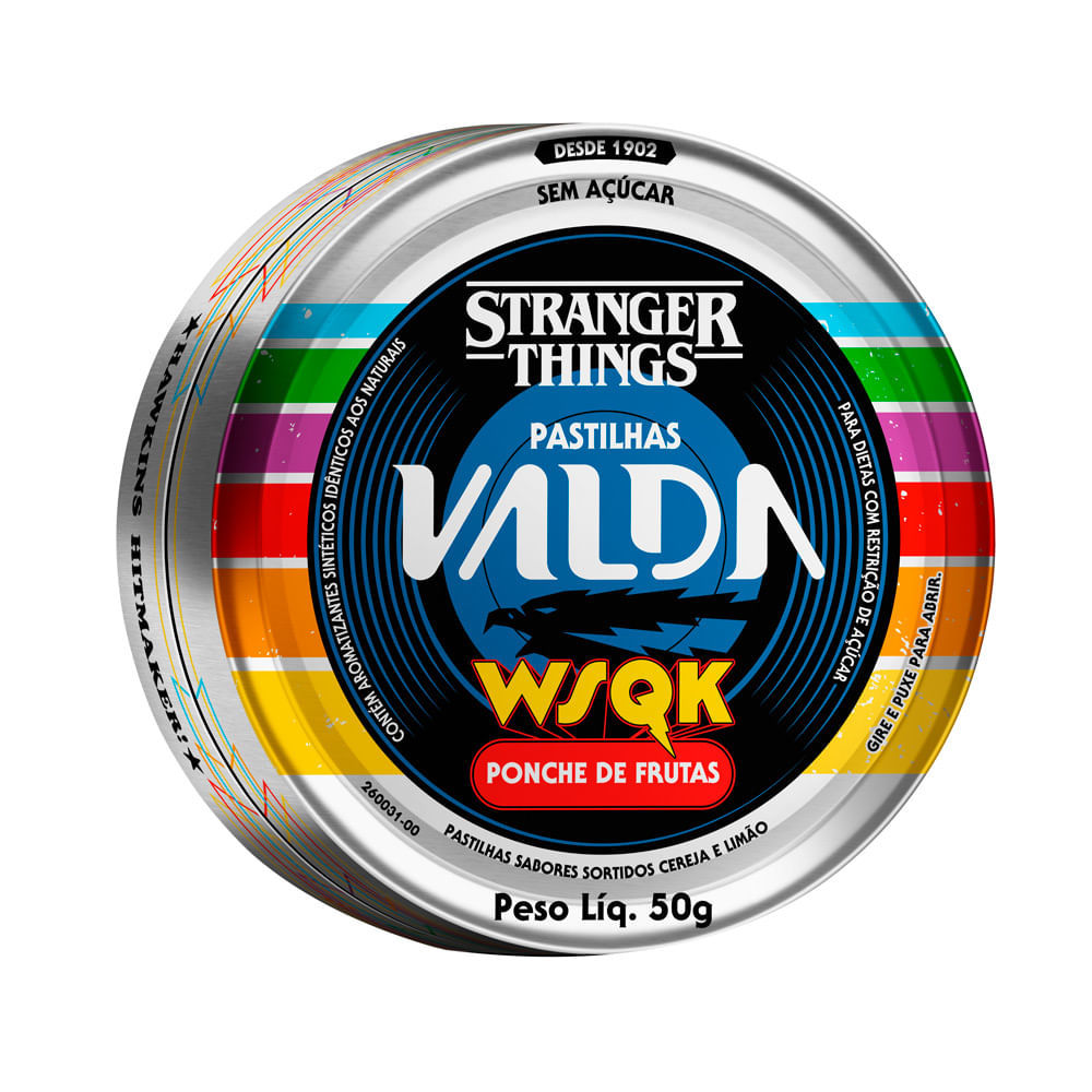 Pastilhas Valda Stranger Things WSQK Ponche de Frutas Sem Açúcar 50g em Oferta na Shopee