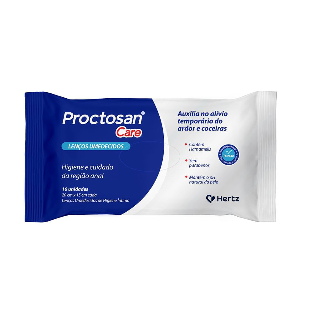Lenço Umedecido Proctosan Care com 16 Unidades em Oferta na Shopee