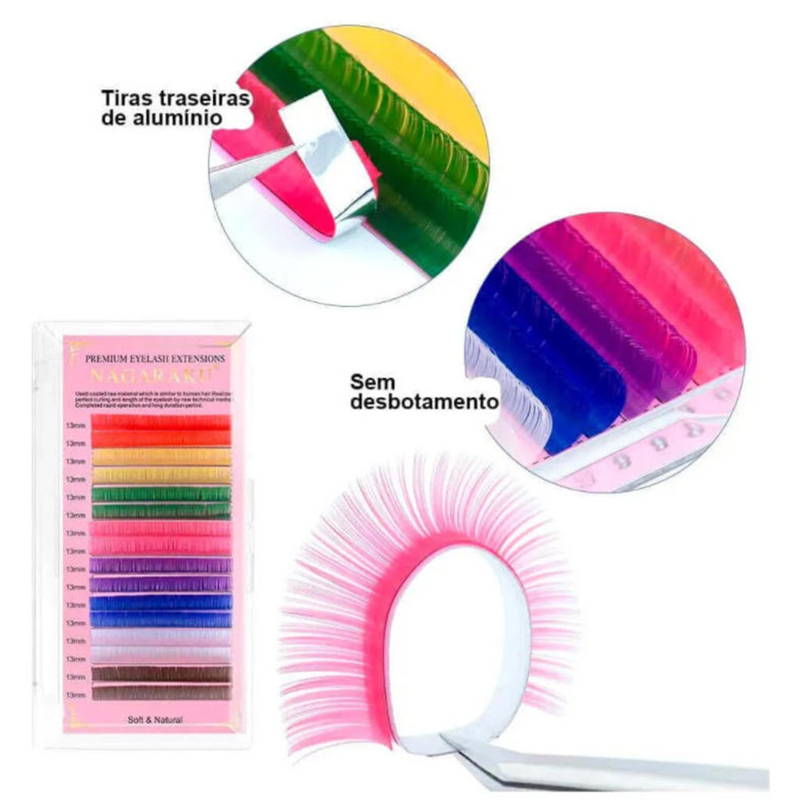 Cílios Nagaraku Colorido Espessura 0.07D em Oferta na Shopee