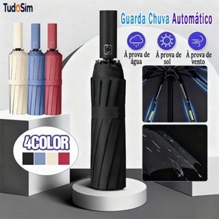24K Guarda-Chuva sobrinha Automático Abre E Fecha Reforçado Contra Vento Proteção Solar Blackout em Oferta na Shopee