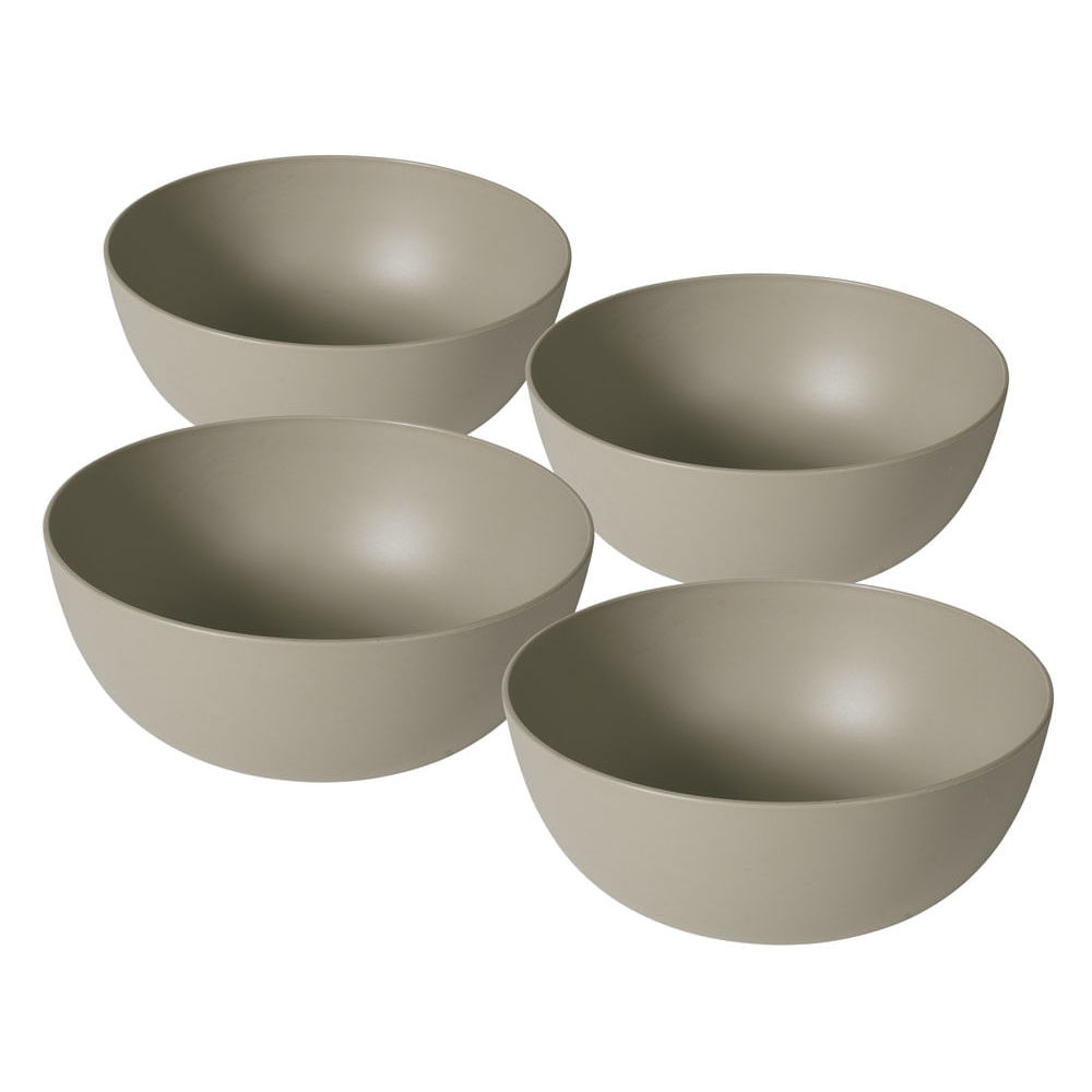 Conjunto de Bowls de Plástico São Bernardo 4 Peças Cinza 1.100ml em Oferta na Shopee