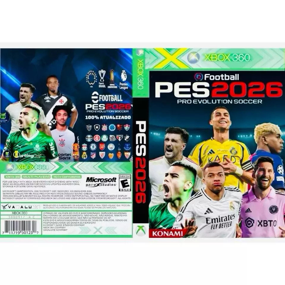 Novo PES 2025/2026 - Xbox 360 Brazukas - Para Desbloqueio RGH/JTAG/AURORA