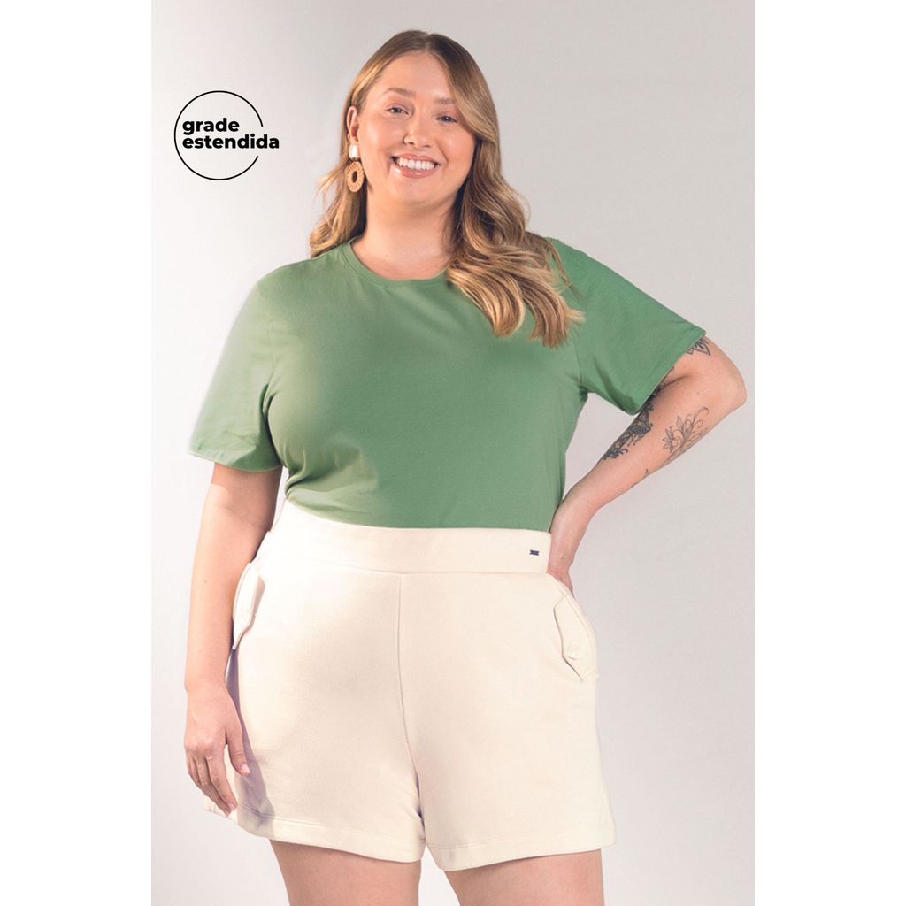 Short Feminino Em Moletom Marialícia Bege em Oferta na Shopee