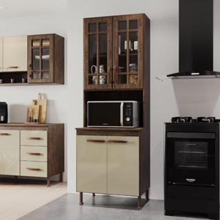 Torre Quente Modulada Com Vidro Para Forno Fidelitá Lisboa 70cm 4 Portas Noce/Off-White em Oferta na Shopee