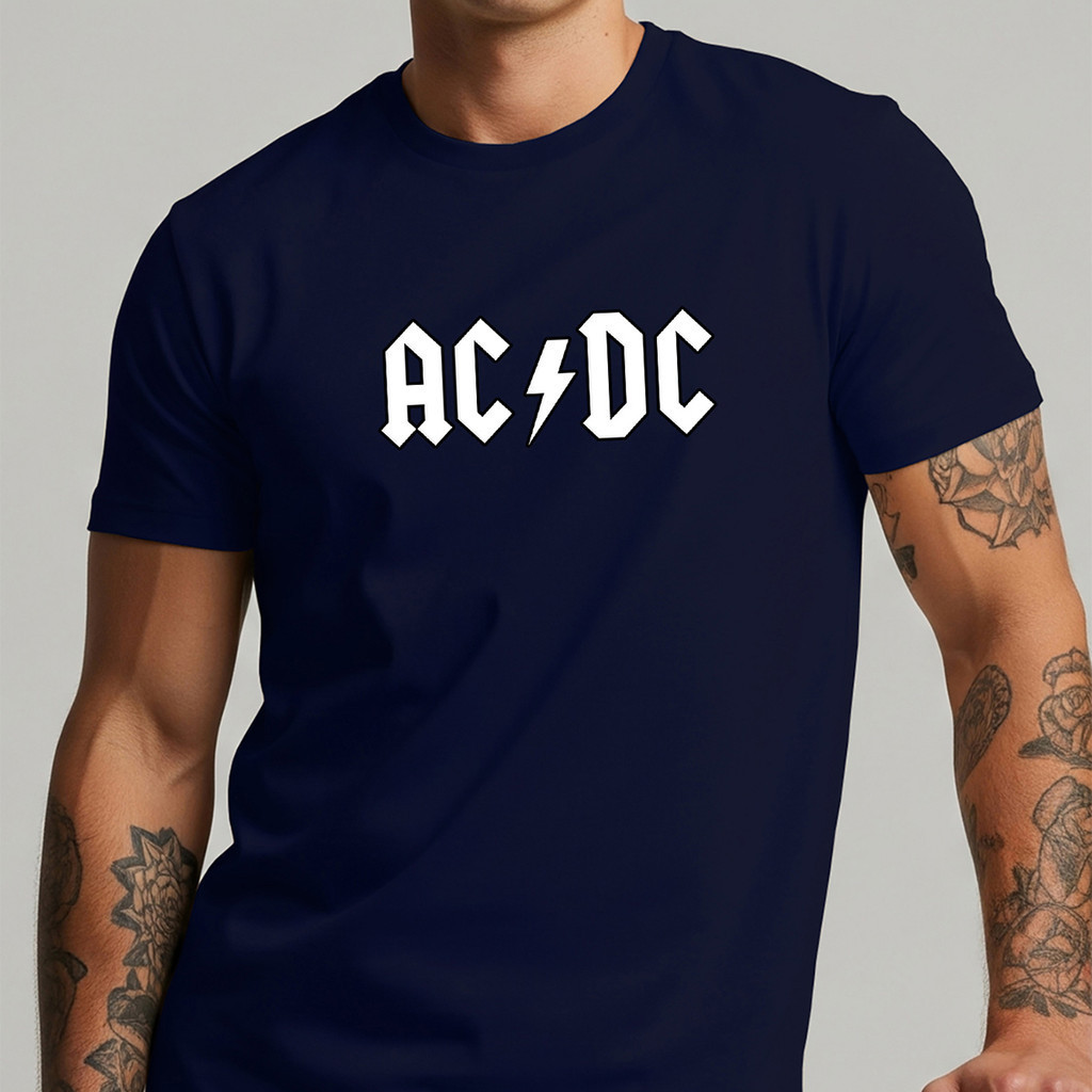 Camiseta Masculina Estampada AC/DC Básica Rock Banda Premium Básica 100% Algodão