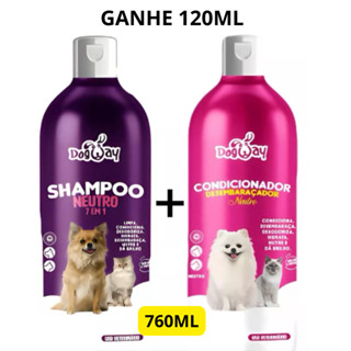 Kit Shampoo 760 ml Branqueador 7 Em 1 + Condicionador Desembaraçador de Pelagem Cães E Gatos Banho e Tosa em Oferta na Shopee