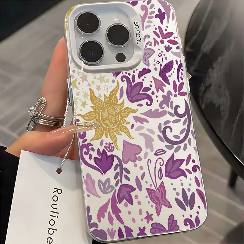 Estilo Rapunzel Sol Flores Capinha Capas Foscas Para Samsung Galaxy A05S A06 A14 A15 A16 A23 A32 A34 A35 A54 A55 Normal