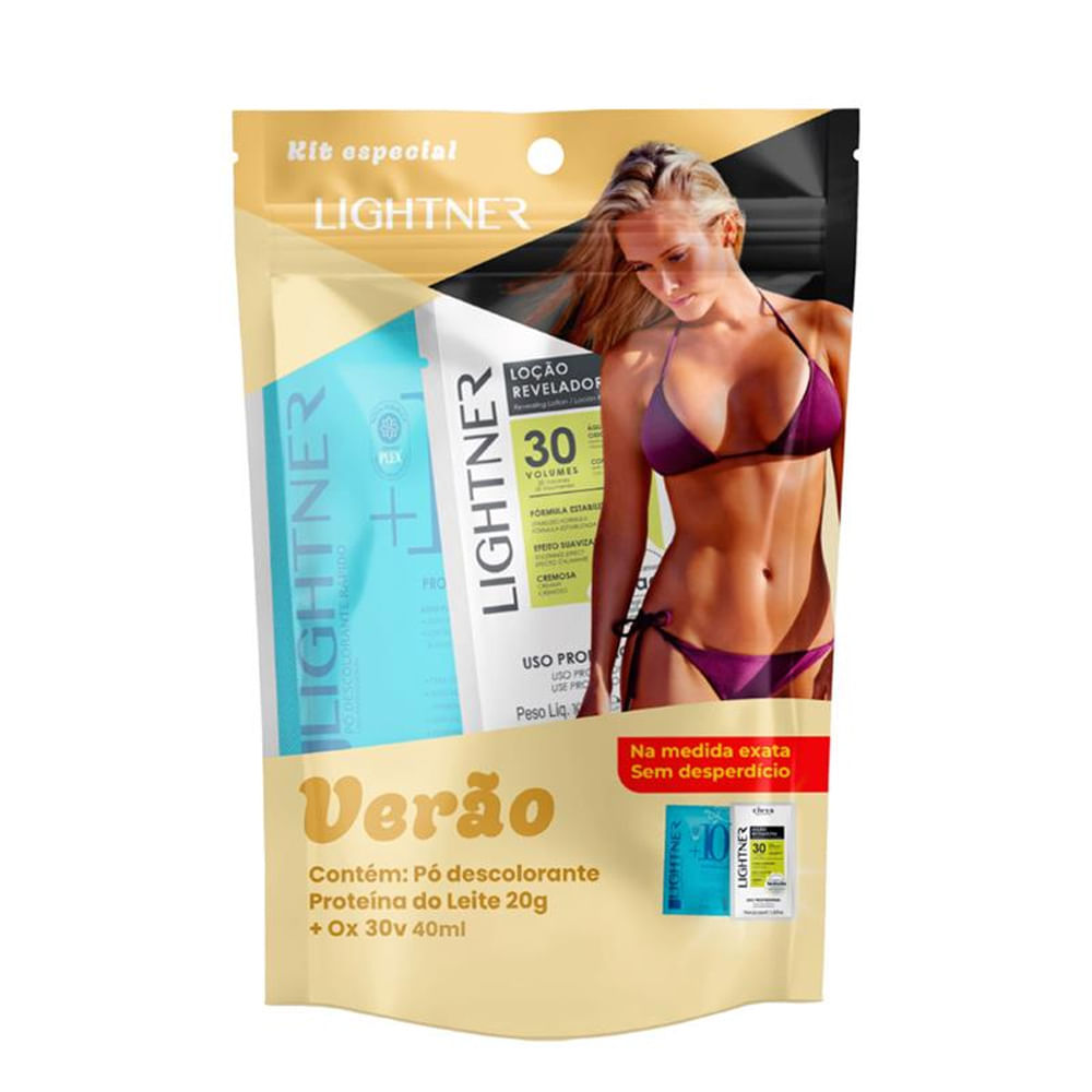 Kit Lightner Pó Descolorante Proteína Do Leite 20g + OX 30V 40ml em Oferta na Shopee