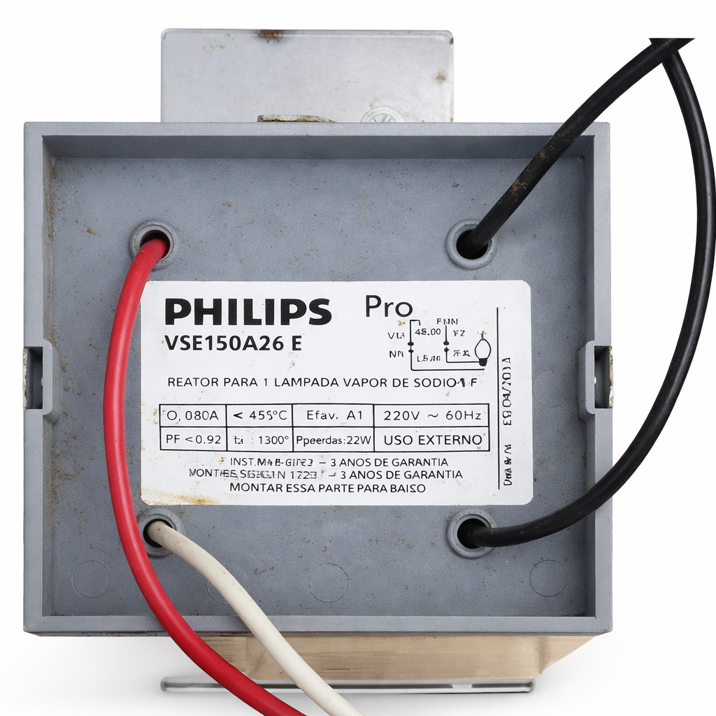 REATOR DESCARGA PHILIPS VSE150A26 150 W 220 V - ORIGINAL ALTA PERFORMANCE PARA ILUMINAÇÃO PROFISSIONAL