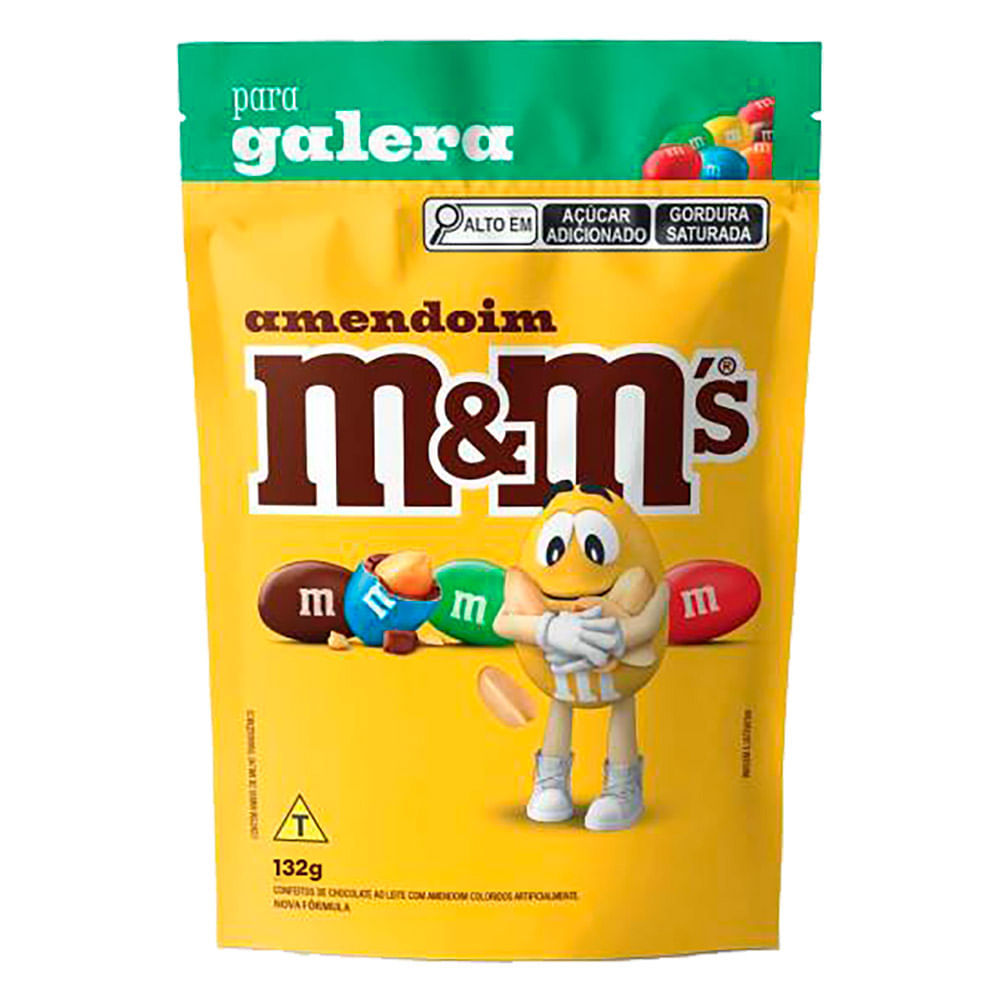 Confeito de Chocolate ao Leite M&M's Amendoim 132g em Oferta na Shopee