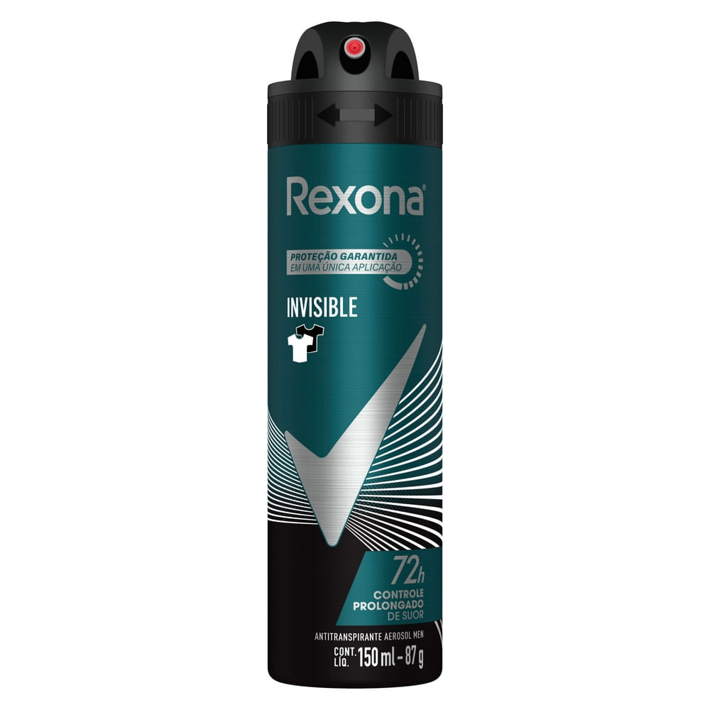Desodorante Rexona Invisible Masculino Aerosol Antitranspirante 72 horas 150ml em Oferta na Shopee