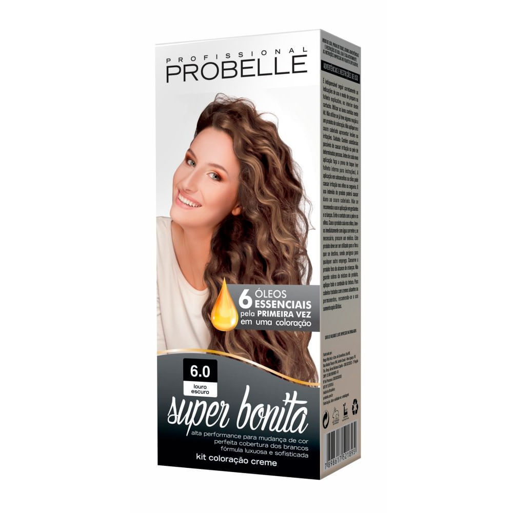 Tintura Super Bonita Probelle Louro Escuro 6.0 em Oferta na Shopee