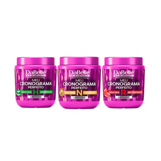 Kit Máscaras Capilar DaBelle Meu Cronograma Perfeito com 3 unidades de 400g cada em Oferta na Shopee