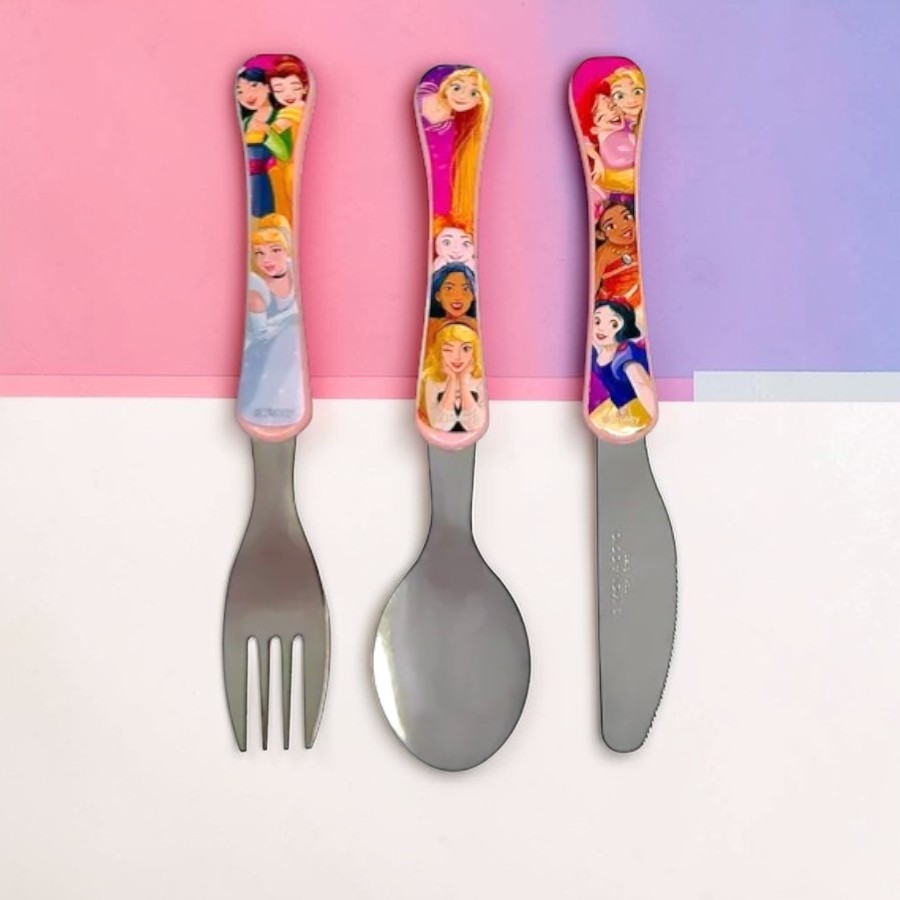 Kit Colher, Faca e Garfo Infantil - Princesas - 1 unidade - Disney Original - Rizzo