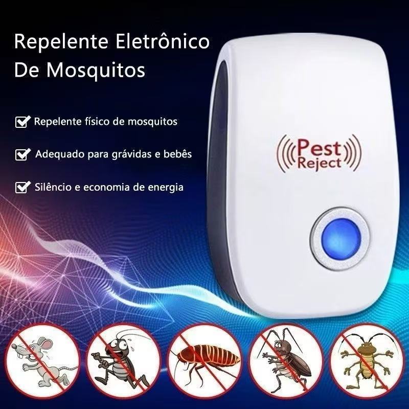 Repelente de mosquitos eletrônico ultrassônico para controle de pragas internas e exterminação de roedores - MGC