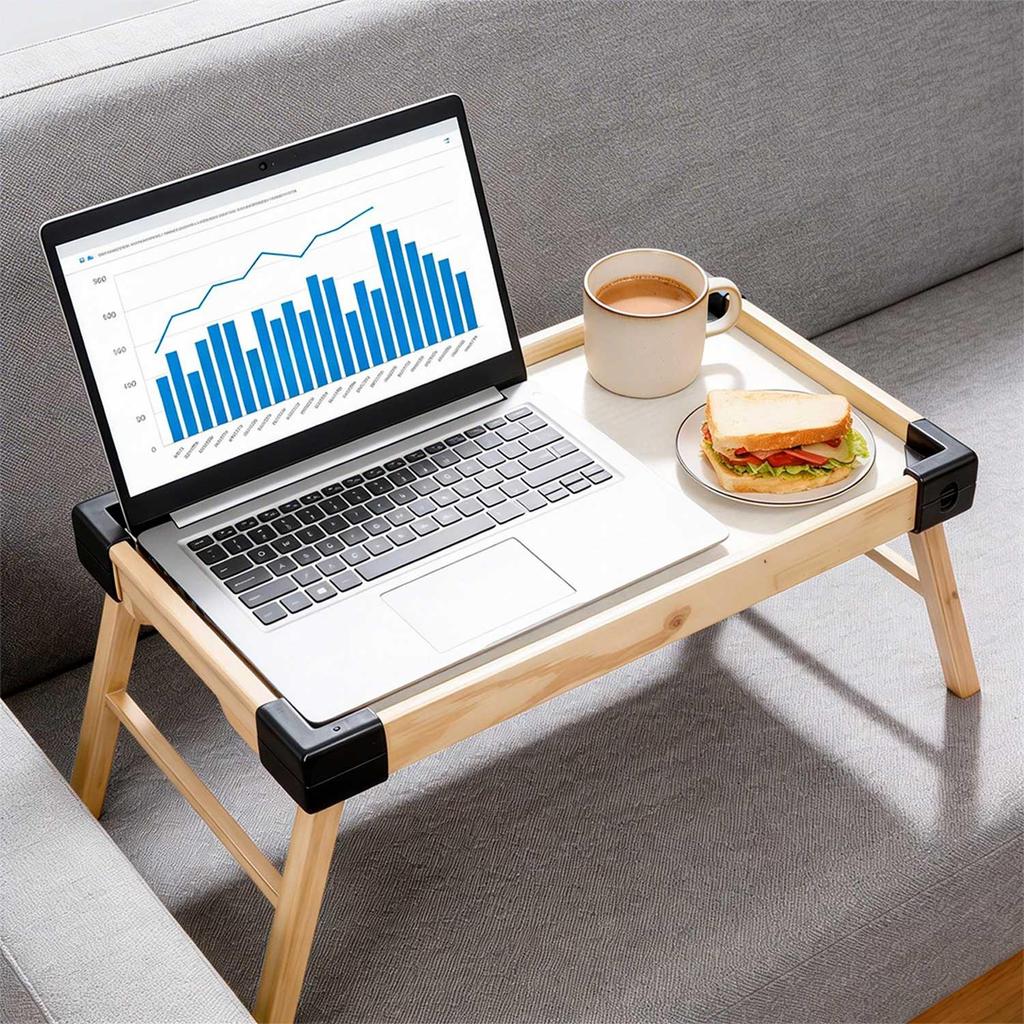 Bandeja Café da Manhã na Cama Grande com Pé Dobrável Multiuso Forte Infantil e Adulto com Quina Arredondada em Oferta na Shopee