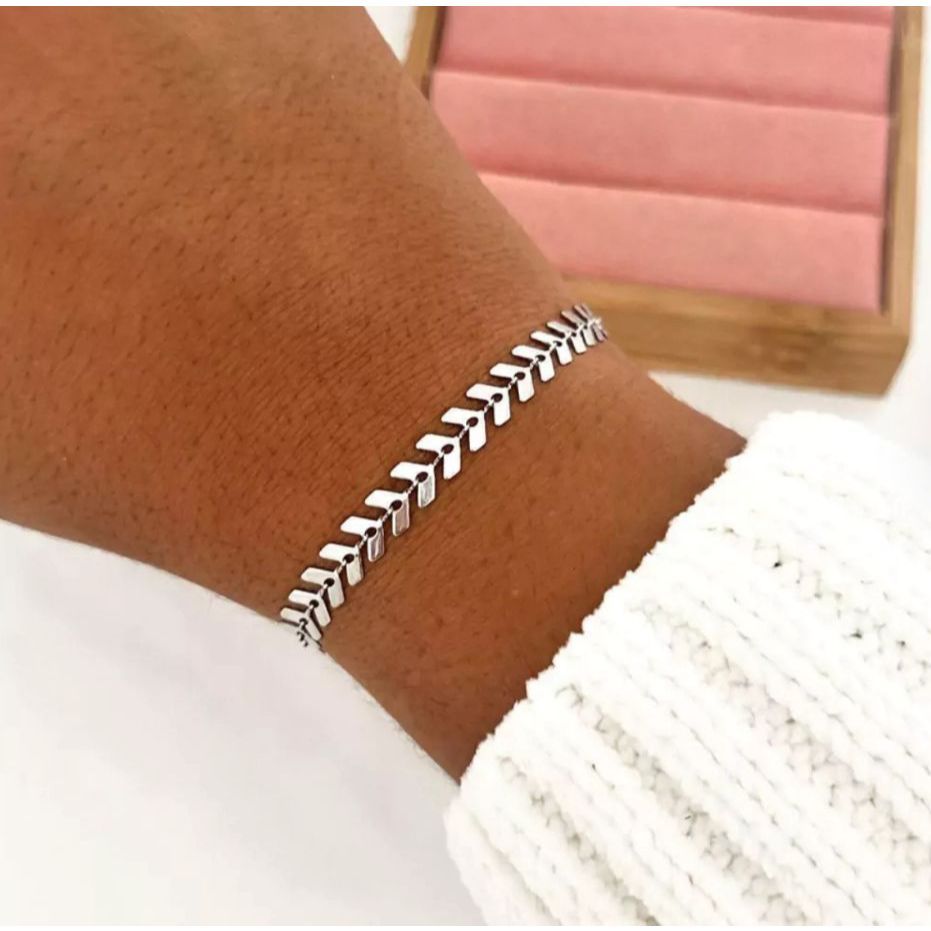 Pulseira Bracelete Legitima 925 Antialérgico Feminina Escama de Peixe — imagem 2 de 2