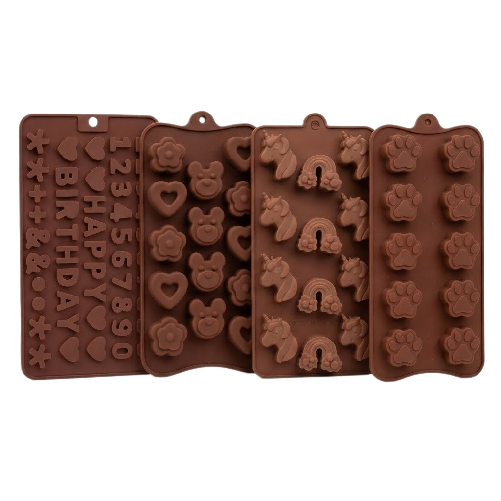 Forma De Silicone Para Chocolate Bombom Doces Gelatina Gelo Molde Reutilizável em Oferta na Shopee