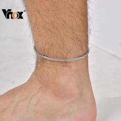 Tornozeleira Ajustável Com Corrente De Aço Inoxidável Da Moda Masculina Vnox Para Ele