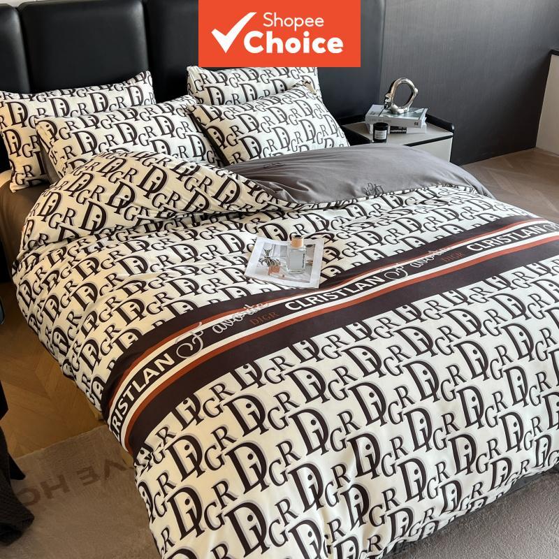 Algodão Macio Vintage Gingham Xadrez Três Peças Conjunto De Capa De Edredão Com Fecho De Zíper Adequado Para Todas As Es