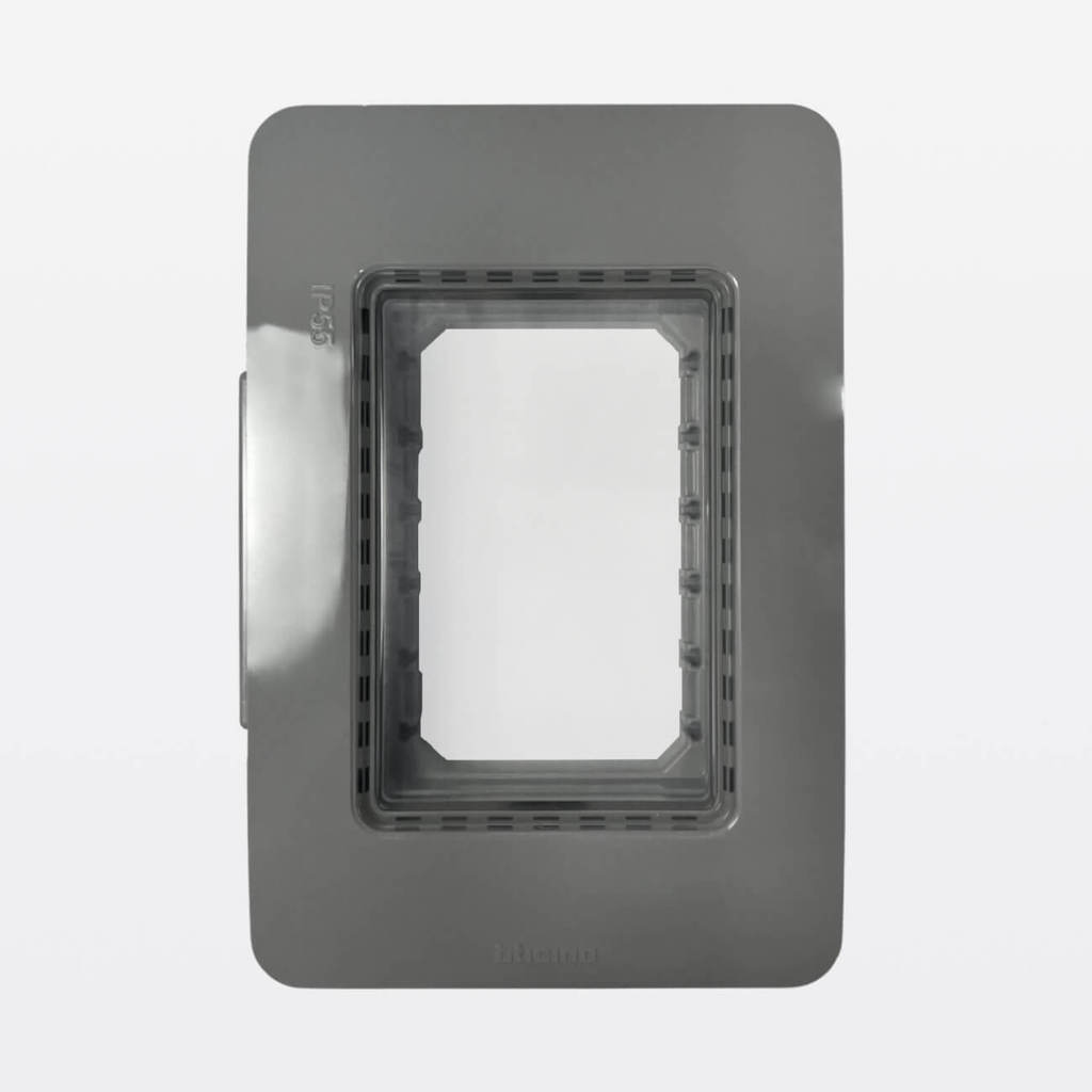 Placa Estanque IP55 3 Modulos Cinza Matix Go Bticino Legrand 28603G
