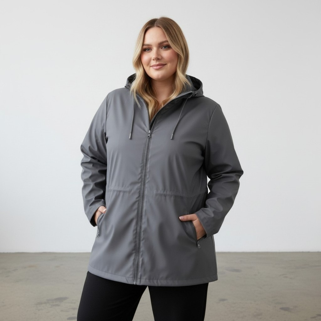 Jaqueta Parka Feminina Safira Forrada Plus Size Cintura Ajustável c/Capuz Removível em Oferta na Shopee