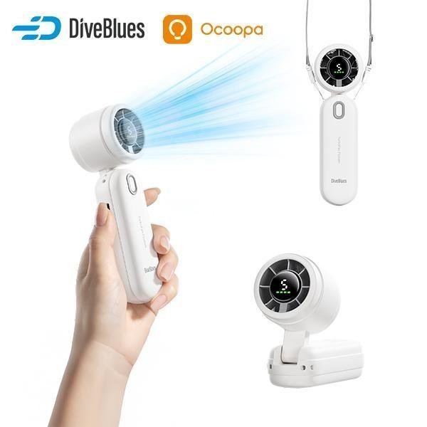 Ventilador Portátil Ocoopa Turbo Potente de Mão, 5 Velocidades, Bateria de 4000mAh, 19500rpm, Funciona por Até 12 Horas,