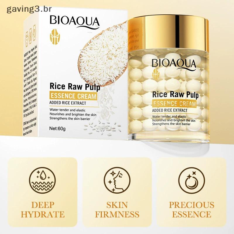 [GAVBR] BIOAOUA Arroz Creme Essência Hidratante Profundo Brilhante Facial Firmador Rejuvenescedor Cuidados Com A Pele Pa