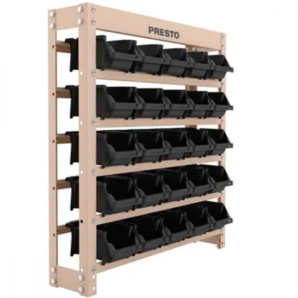 Estante metálica com 25 gavetas n° 3 preta - Presto